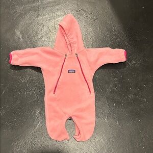 Patagonia Fleece Pink Footie Bunting - Newborn